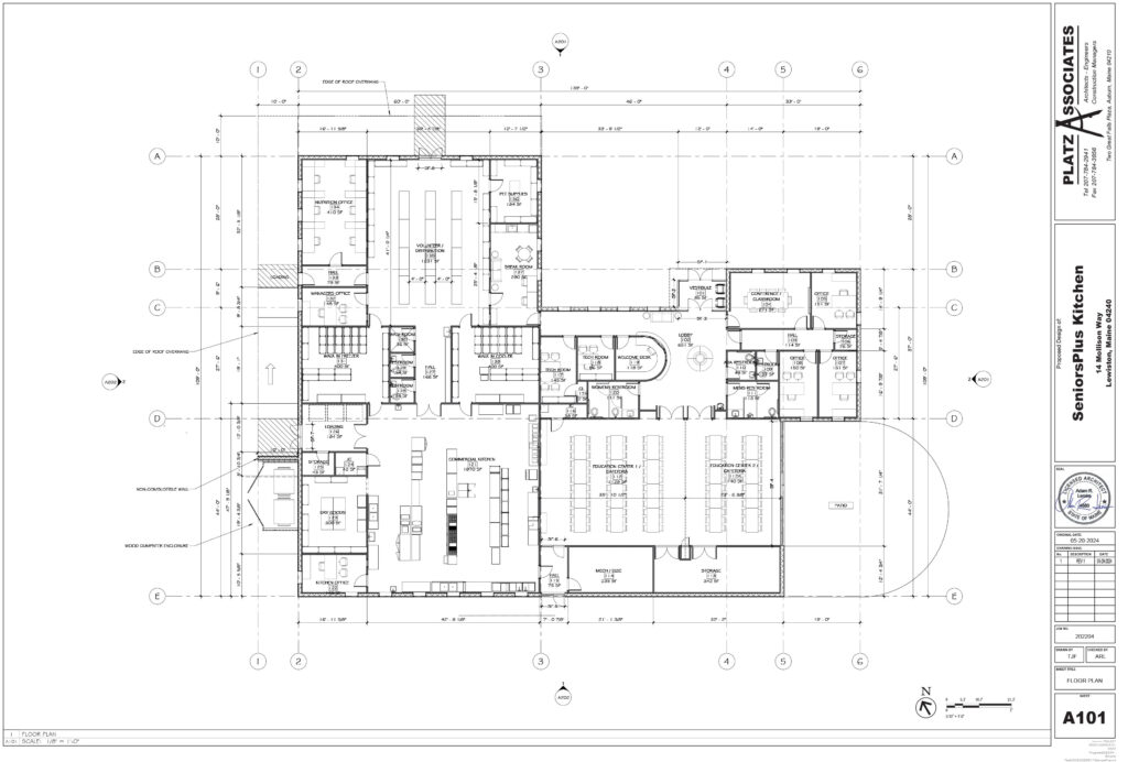 Architect's rendering shows the floor plan of the new Education and Nutrition Center at SeniorsPlus